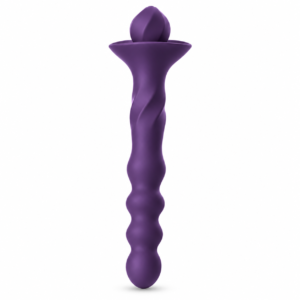 Vibrating anal plug with pull beads
